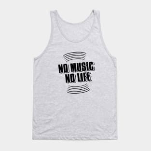 no music no life // Black v Tank Top